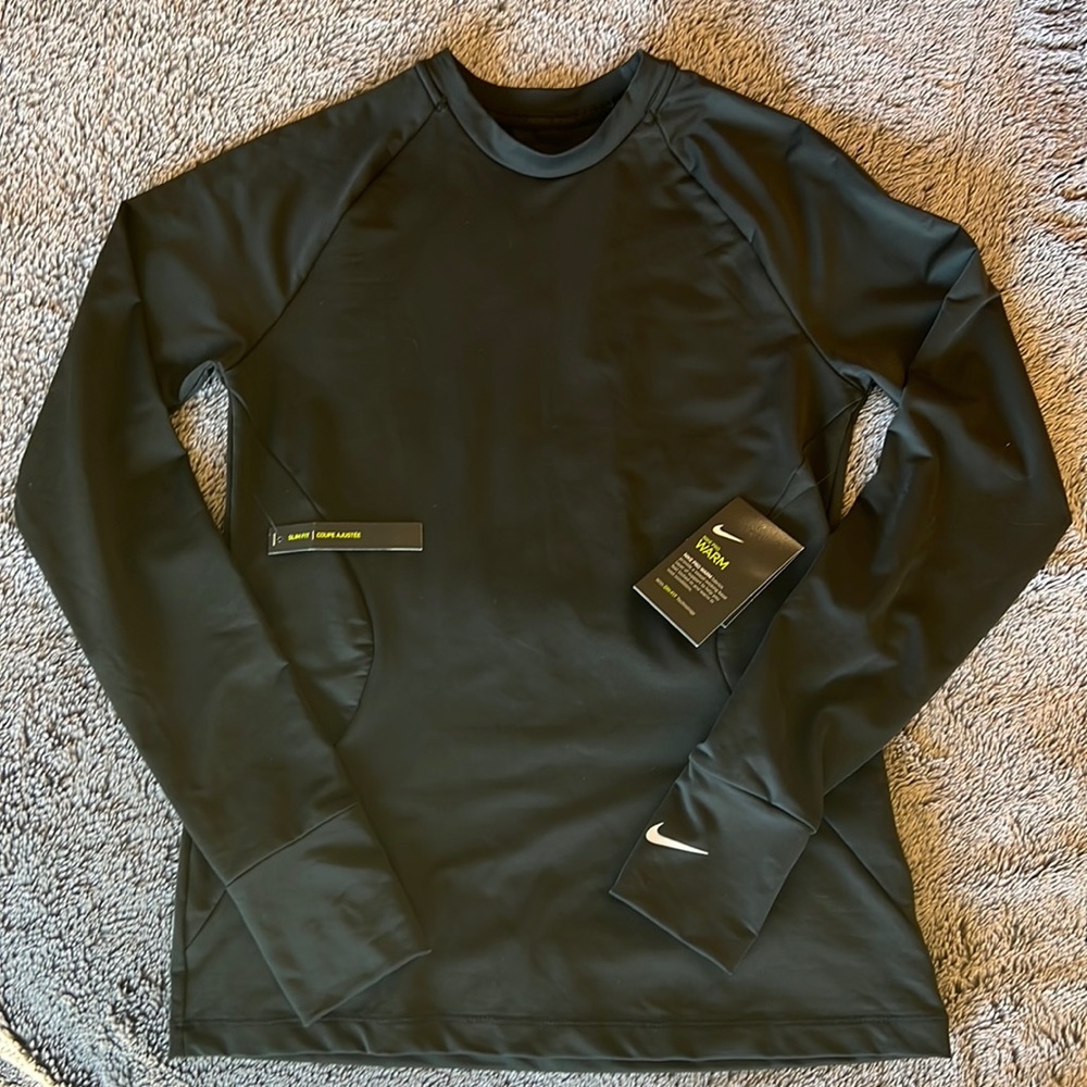 Nike PRO Warm Long Sleeve Training Shirt Black size S NWT 🏷️ Dri-fit Slim fit